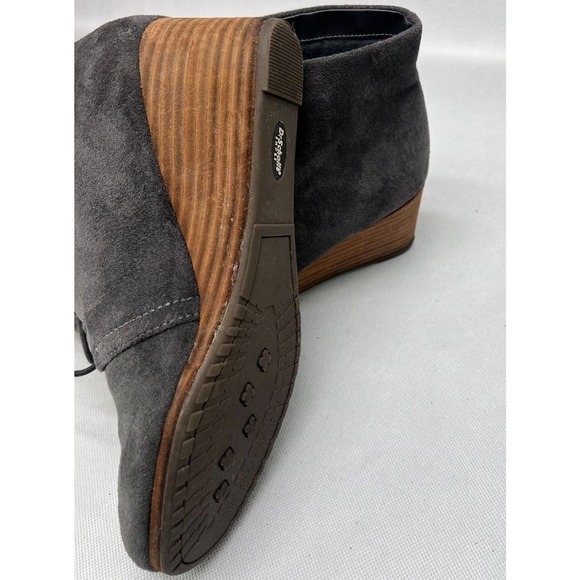 Dr. Scholls Womens 8.5M Dakota Adjustable Tasseled Round Toe Wedge Booties Gray - Picture 6 of 10